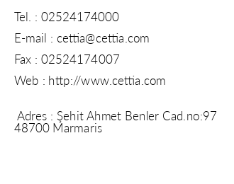 Grand Cettia Hotel iletiim bilgileri
